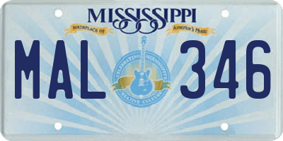 MS license plate MAL346