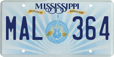 MS license plate MAL364