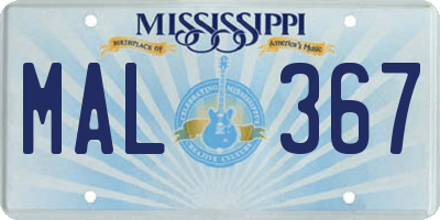 MS license plate MAL367
