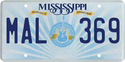 MS license plate MAL369
