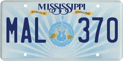 MS license plate MAL370