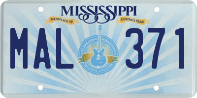 MS license plate MAL371