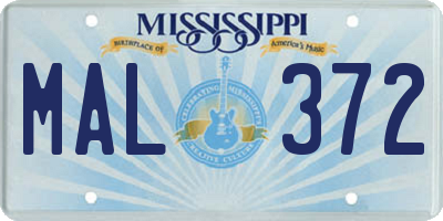 MS license plate MAL372
