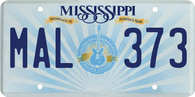 MS license plate MAL373