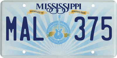 MS license plate MAL375