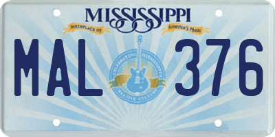 MS license plate MAL376
