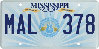 MS license plate MAL378