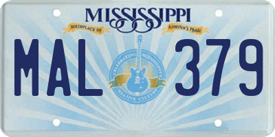 MS license plate MAL379