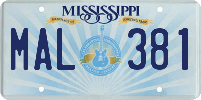MS license plate MAL381