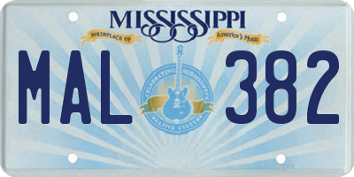 MS license plate MAL382