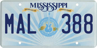 MS license plate MAL388