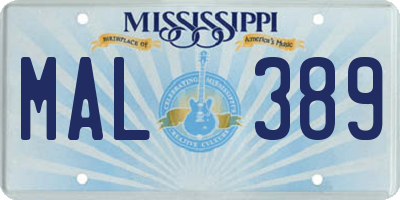MS license plate MAL389