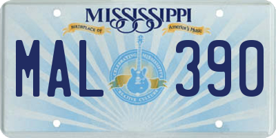 MS license plate MAL390