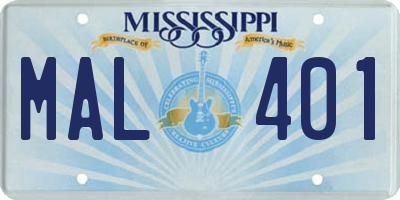MS license plate MAL401