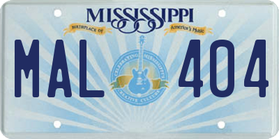 MS license plate MAL404