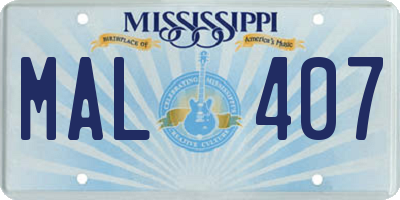 MS license plate MAL407