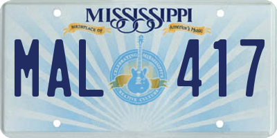 MS license plate MAL417