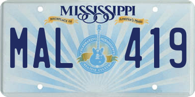 MS license plate MAL419