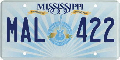 MS license plate MAL422