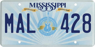 MS license plate MAL428