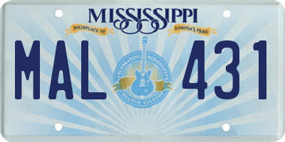 MS license plate MAL431