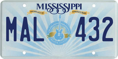 MS license plate MAL432