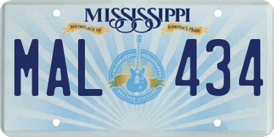MS license plate MAL434