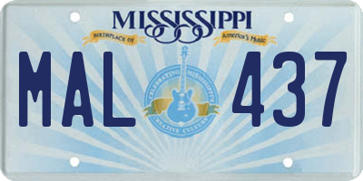 MS license plate MAL437