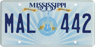 MS license plate MAL442