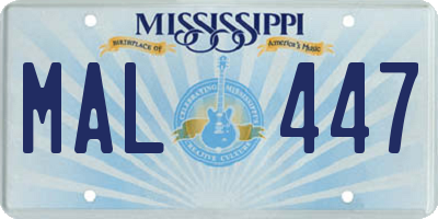 MS license plate MAL447