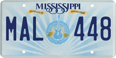 MS license plate MAL448