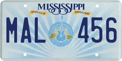 MS license plate MAL456