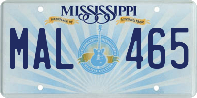 MS license plate MAL465