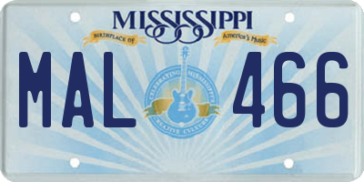 MS license plate MAL466