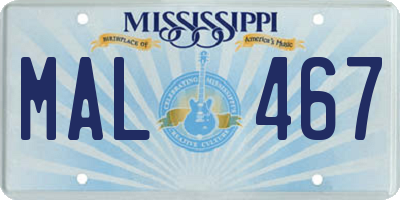 MS license plate MAL467