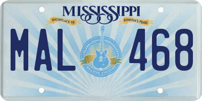 MS license plate MAL468