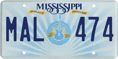 MS license plate MAL474