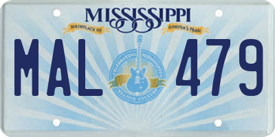 MS license plate MAL479