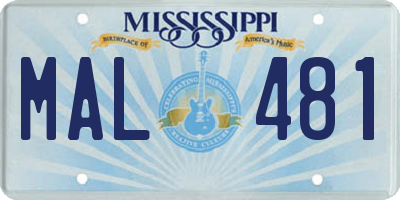 MS license plate MAL481