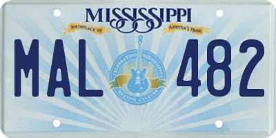 MS license plate MAL482