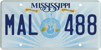 MS license plate MAL488