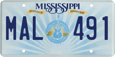 MS license plate MAL491