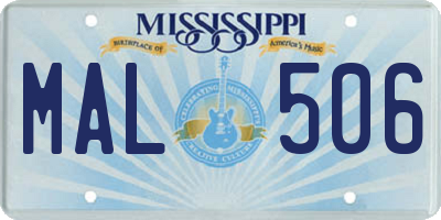 MS license plate MAL506