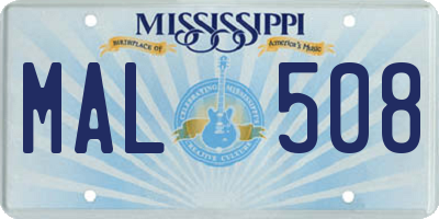 MS license plate MAL508