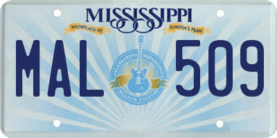 MS license plate MAL509