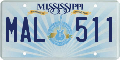 MS license plate MAL511