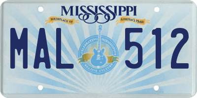 MS license plate MAL512