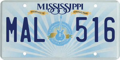 MS license plate MAL516