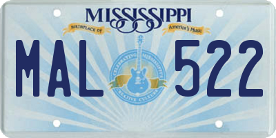 MS license plate MAL522