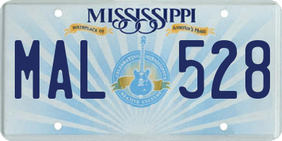 MS license plate MAL528